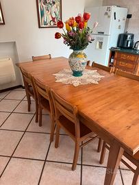 Tavolo da pranzo legno massello allungabile 2,2 mt