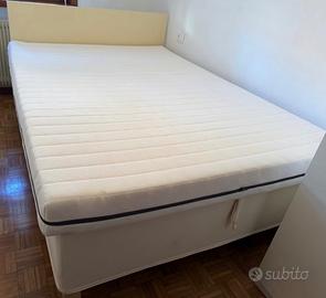 Letto  contenitore matrimoniale con materasso