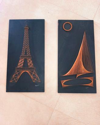 Quadri realizzati con filo di rame 3D
