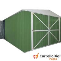 Box auto in Acciaio lamiera 360x514cm 18mq verde