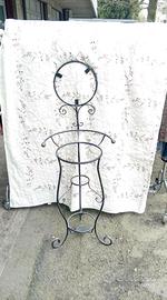 portacatino con specchio in ferro battuto 