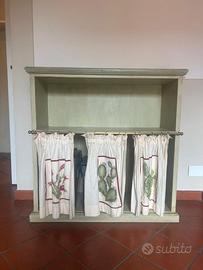 Mobiletto il legno per raccolta differenziata