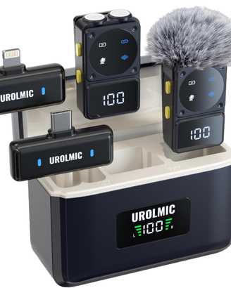 Kit microfoni a clip lavalier, senza fili, Android