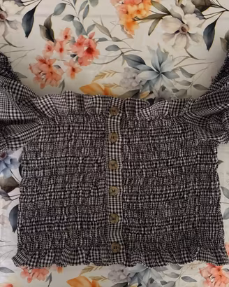 Crop Top Bardot Vichy OVS