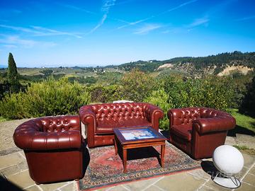 Salotto Chesterfield in vera pelle