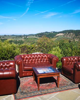 Salotto Chesterfield in vera pelle
