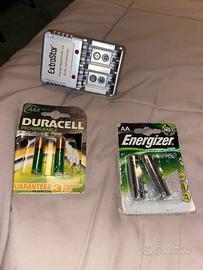 batterie ricaricabili  + caricabatterie