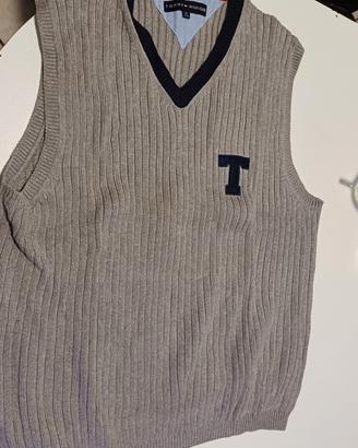 Tommy Hilfiger gilet cotone ,tg xl grigio profilo 