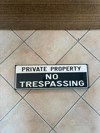 Quadro tela “Provate property no trespassing”