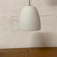 Coppia di lampadari con paralume in vetro