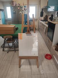 cavalletto da studio a lira in legno