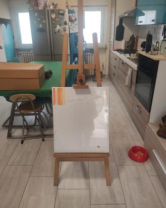 cavalletto da studio a lira in legno