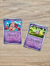 Set di 2 carte Pokemon originali Cleffa e Clefairy