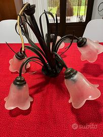 Lampadario in ferro battuto