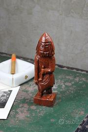 Statuina intagliata a mano in Legno Vintage