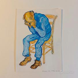 Disegno Vecchio che soffre Van Gogh