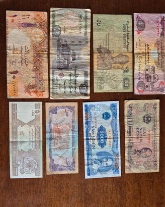 Lotto banconote afgane, egiziane ect