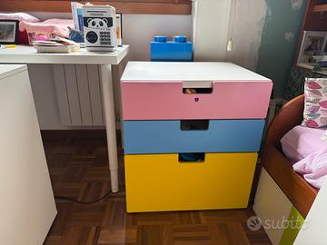 Mobili Ikea, tre cassetti colorati