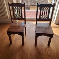 8 sedie antico artigianato thailandese.