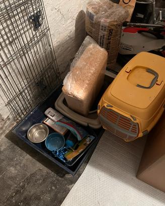 Gabbia coniglio + accessori completi.
