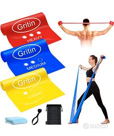 NUOVO Set di 3 fasce di resistenza, per esercizi d