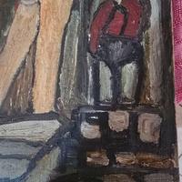 Quadro raffigurante donna nuda firmato in tela