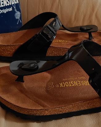 BIRKENSTOCK GIZEH INFRADITO BIRKO FLOR NERO LUCIDO