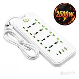 CIABATTA MULTIPRESA ELETTRICA 12 IN 1 DA 2500W