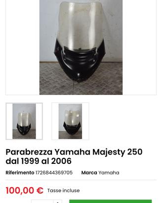 parabrezza Yamaha Majestic 1999 2006