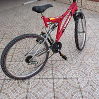 bicicletta rossa cambio Shimano