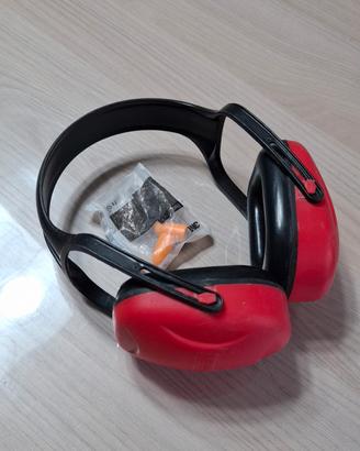 Cuffie protettive rosse con tappi