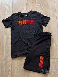 completo nero e rosso hoodrich
