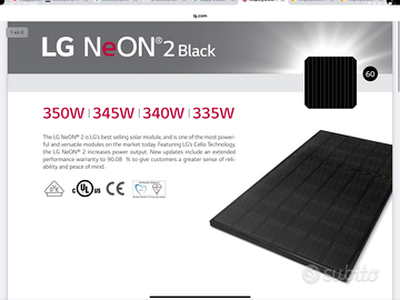 Pannelli fotovoltaici LG neon 2 Full black