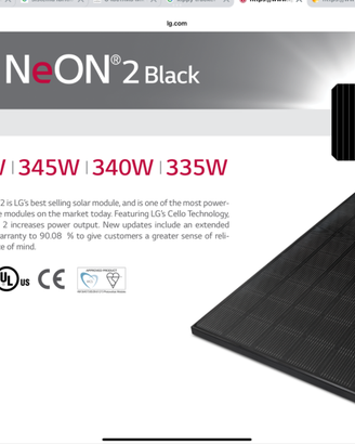 Pannelli fotovoltaici LG neon 2 Full black