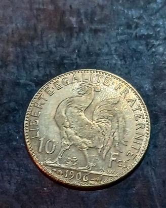 Moneta Oro 10 Franchi Galletto 1906 Francia - Terz