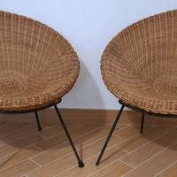 Sedie vimini  design uovo anni 60