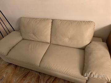 divano 3 posti 210cm pelle avorio 