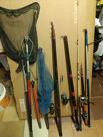 Canne da pesca+ accessori vari