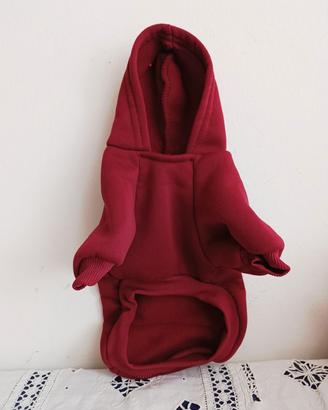 Felpa bordeaux per cagnolini piccoli, taglia M,