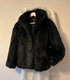 Eco pelliccia corta nera Stefanel