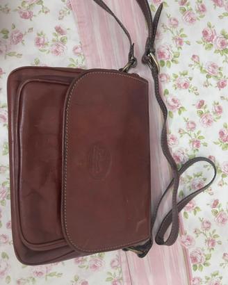 Borsa a tracolla in vera pelle vintage