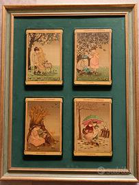 Dipinto su legno Art Nouveau_4 stagioni