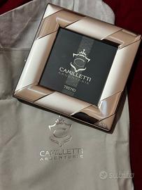 Cornice porta foto in argento e legno