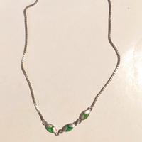 collana ciondoli foglie smaltate argento 