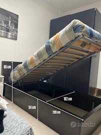 2 letti singoli ikea con cassettone