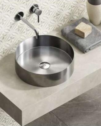 Lavabo da appoggio Brushed Steel Venus Art.BB6802-