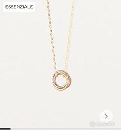 cartier collana  trinity oro bianco rosa e giallo 