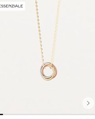 cartier collana  trinity oro bianco rosa e giallo 