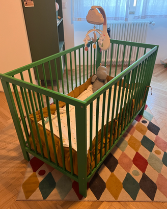 LETTINO NEONATI GULLIVER con MATERASSO e PARACOLPI