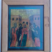 vecchio quadretto con cornice in legno 